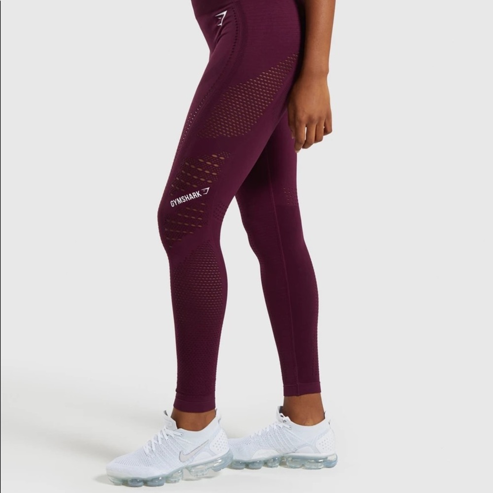 gymshark flawless knit tights/leggings in ruby